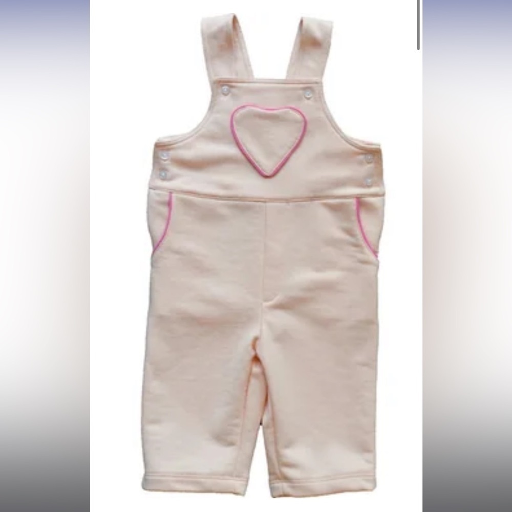 NWT Pineapple Sunshine Pima Heart Pocket Overall Dungarees